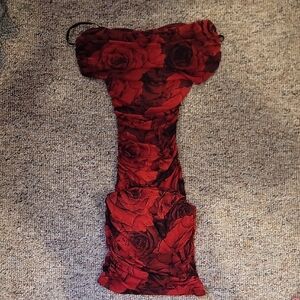B Darlin Strapless Red Rose Dress